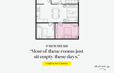 Empty Rooms Downsizing Postcard