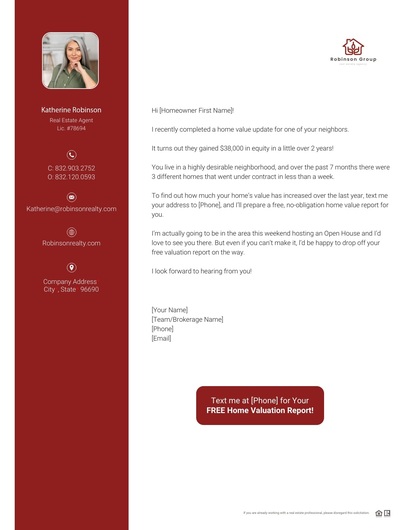 Pre-Appointment Open House Letter