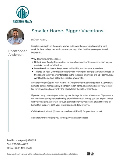 Bigger Vacations Letter
